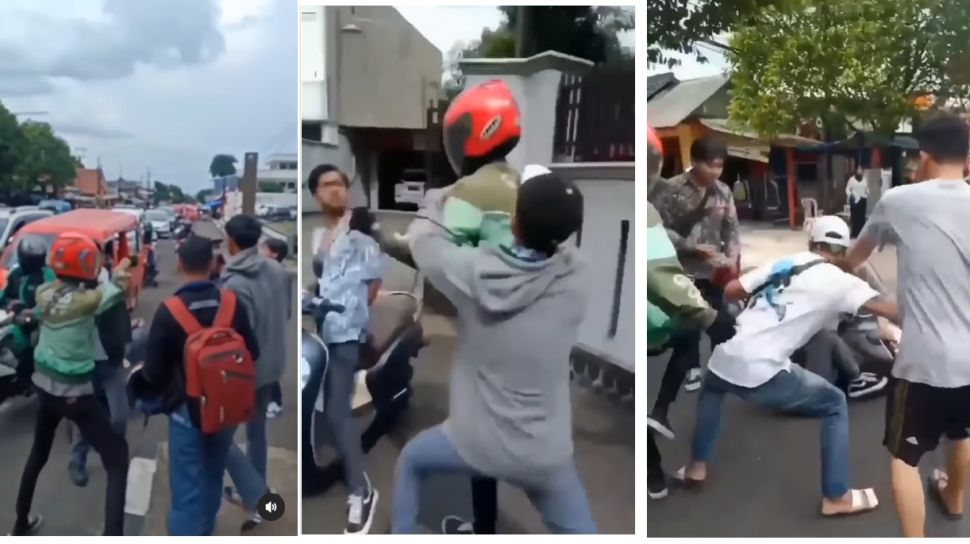 Aksi 3 Pelajar Bikin Ulah di Jalan saat Naik Honda Scoopy, Ojol Emosi Lalu Baku Hantam Terjadi